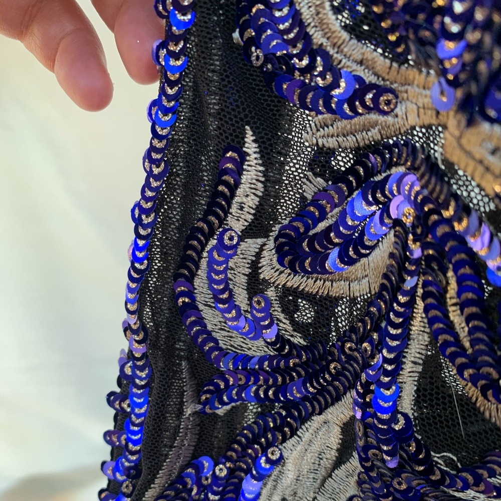 Va Va Voom Sequin Sheer Cocktail Jumpsuit - Picture 2 of 4